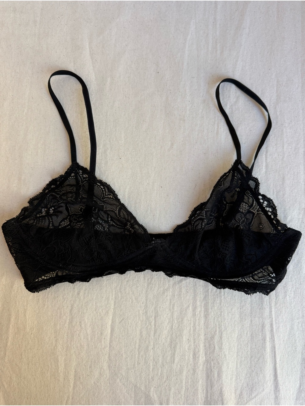 Valentine Black Lace Bralette - Fits Medium